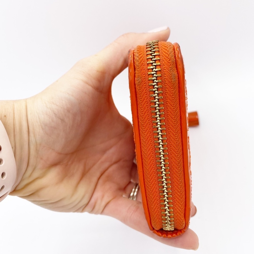 Patent Orange ANYA HINDMARCH zip around wallet - Picture 6 of 10